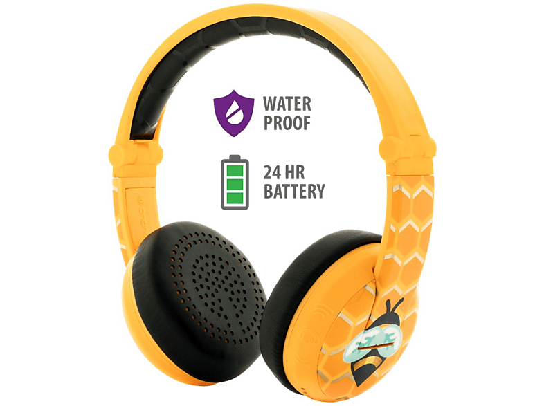 ONANOFF Bluetooth Hoofdtelefoon voor kinderen Buddyphones Wave Bee Yellow (BT-BP-WV-BEE)