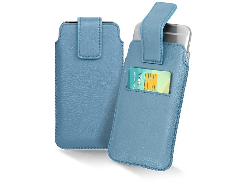 SBS Cover smartphone pocket XL 5'' Lichtblauw (TEPOCHECARDXLLB)