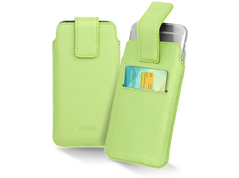 SBS Cover smartphone pocket XL 5'' Groen (TEPOCHECARDXLLG)