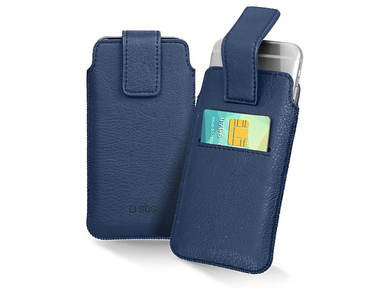 SBS Cover smartphone pocket XXL 5.5'' Blauw (TEPOCHECARDXXLB)