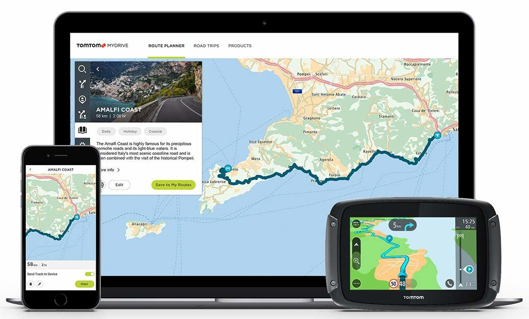 TOMTOM GPS Moto Bluetooth Rider 50 West-Europa (1GF0.054.01)