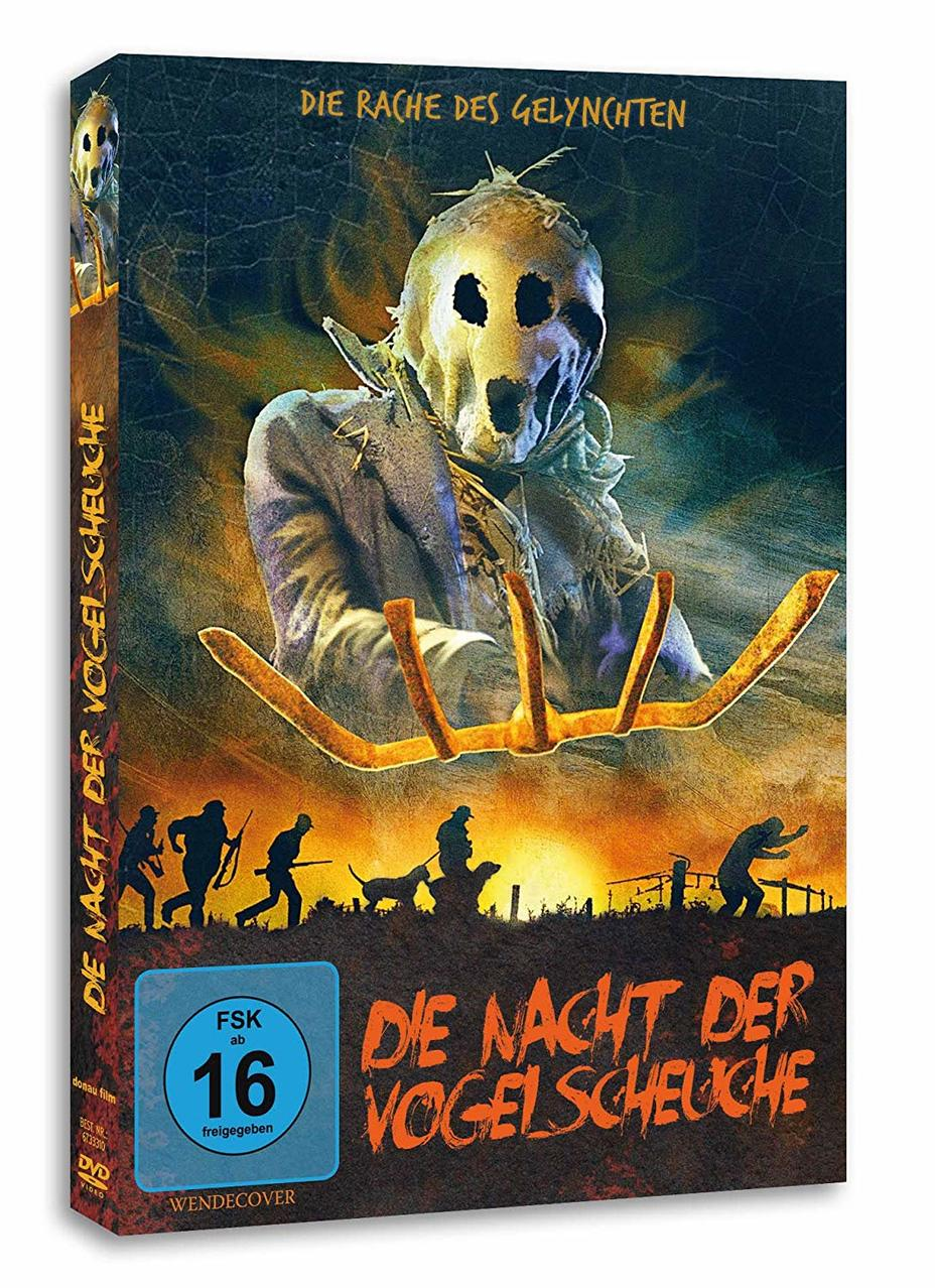 DVD-Hülle mit dem Titel „Die Nacht Der Vogelscheuche“, die eine Vogelscheuche zeigt.