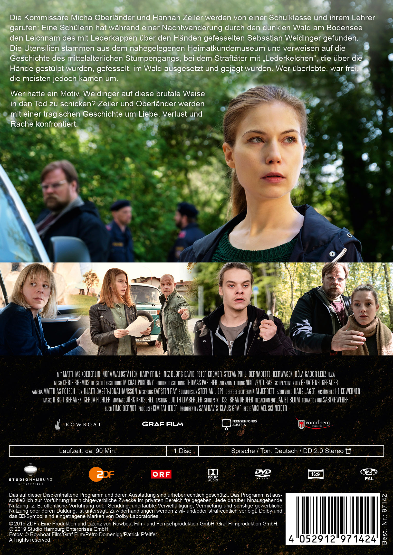 DVD-Cover mit Schauspielern, Text, einer Frau nach vorne blickend und einem Polizeiauto.