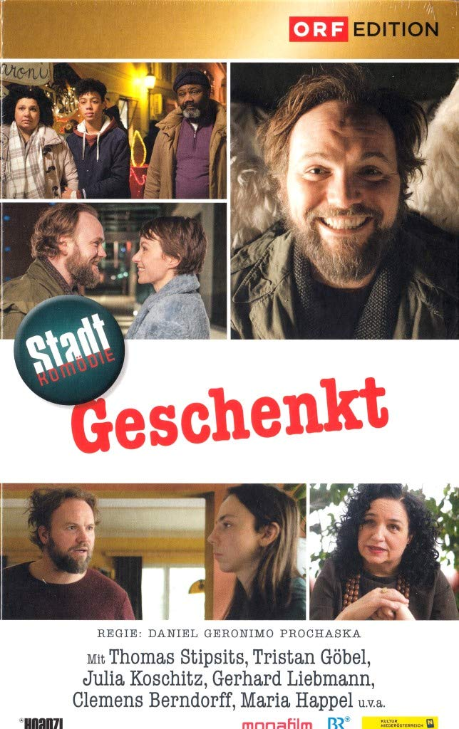 Filmposter mit Bildern von Menschen und dem Titel 'Geschenkt'.