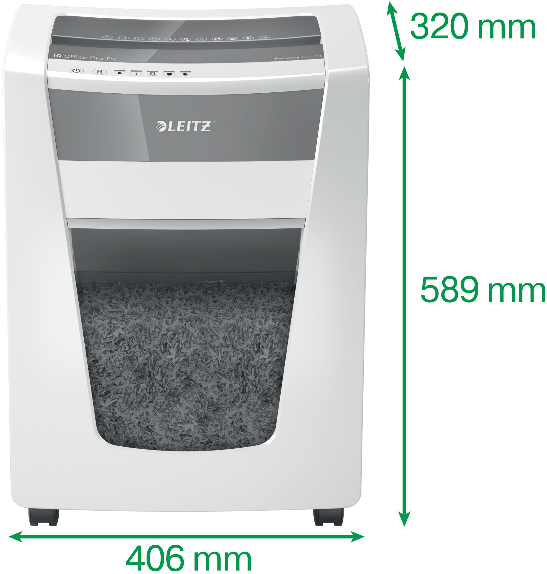 LEITZ IQ Office Pro P4 Aktenvernichter, Weiß