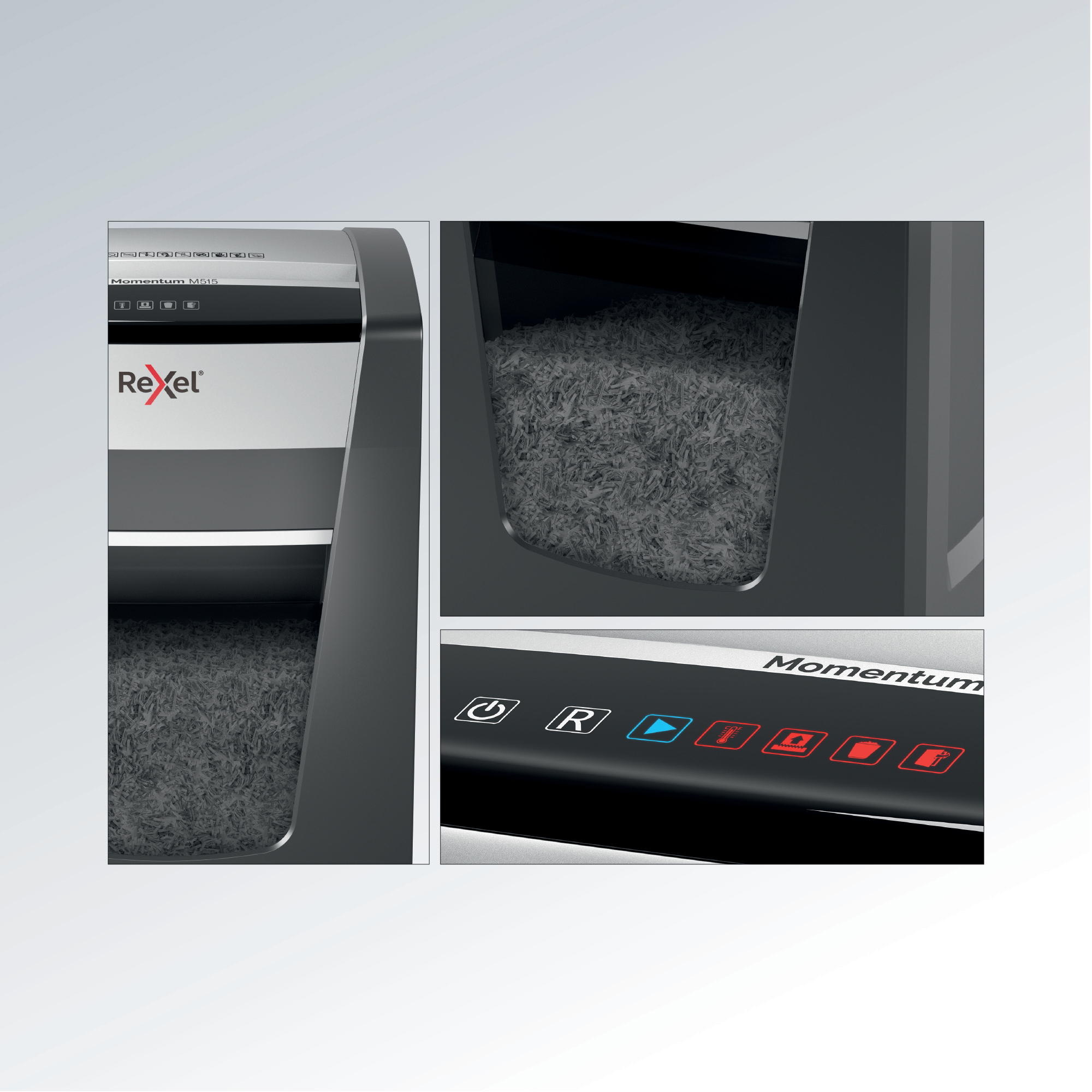REXEL Momentum M515 Aktenvernichter, Schwarz