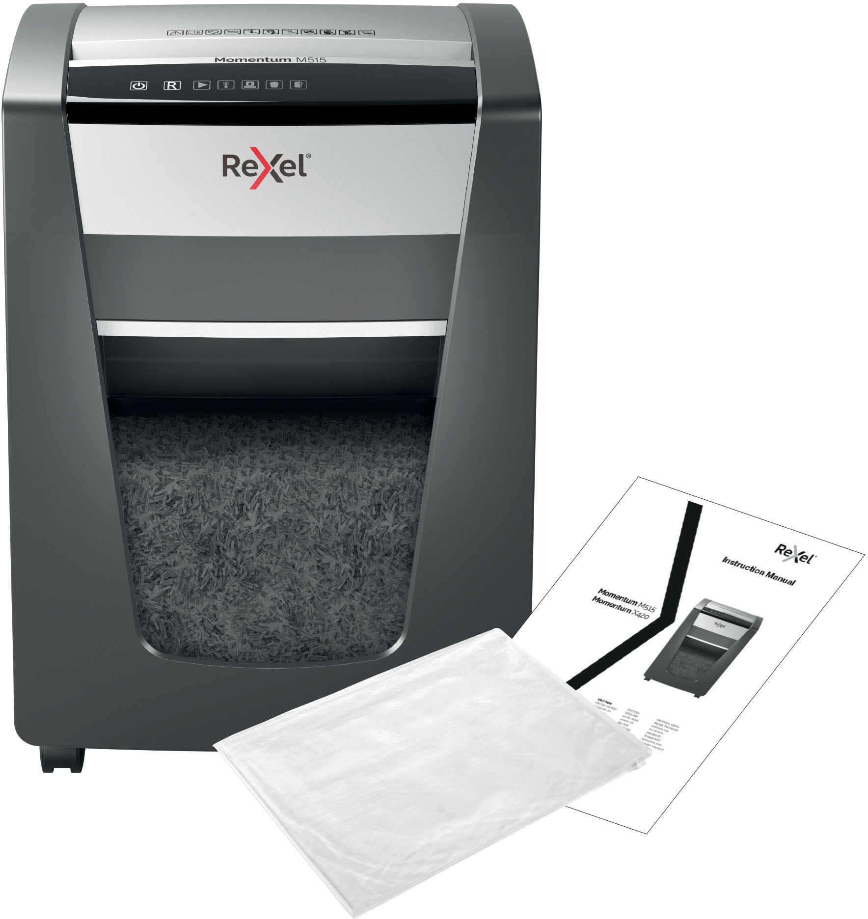 REXEL Momentum M515 Aktenvernichter, Schwarz