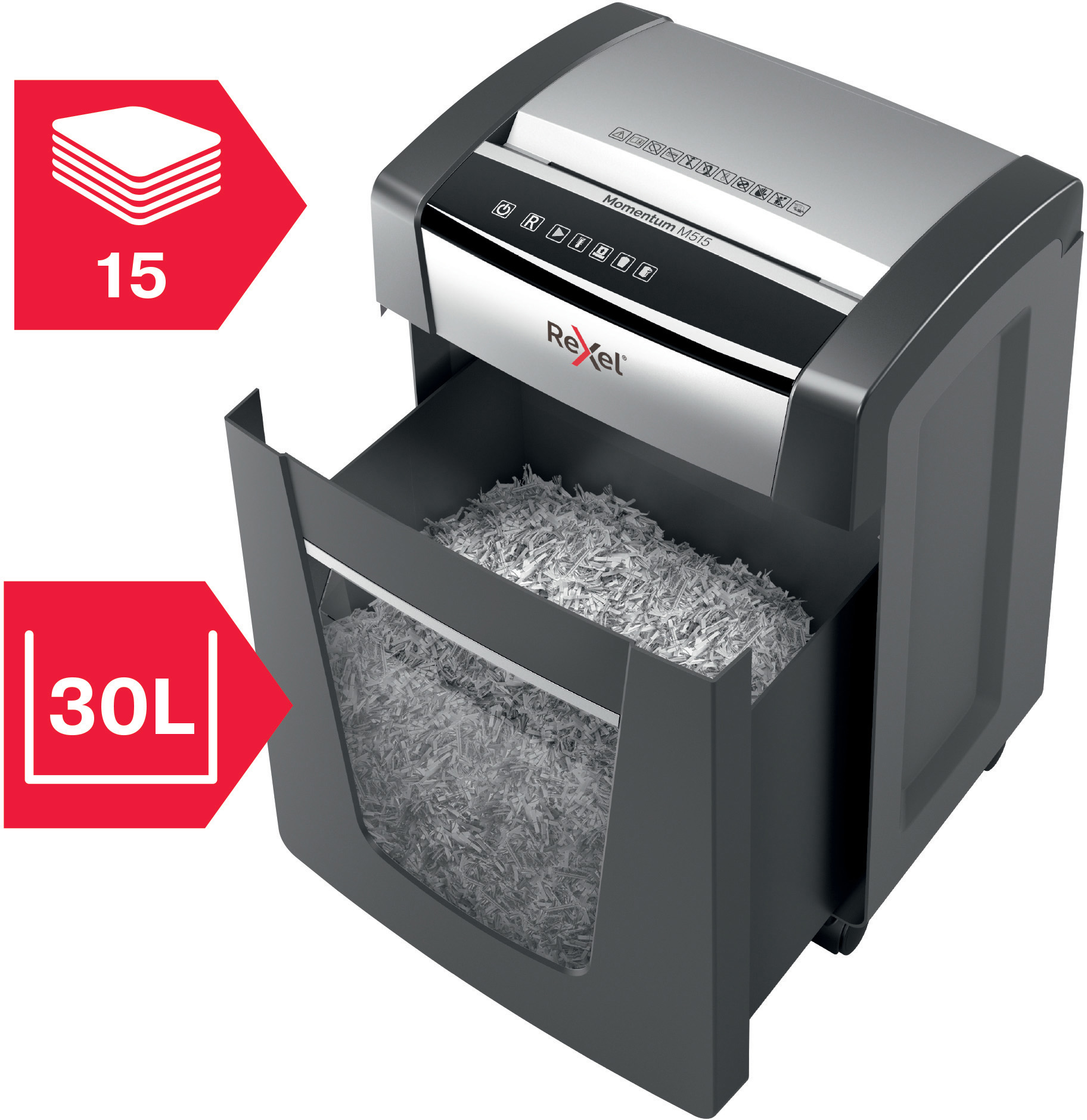 REXEL Momentum M515 Aktenvernichter, Schwarz