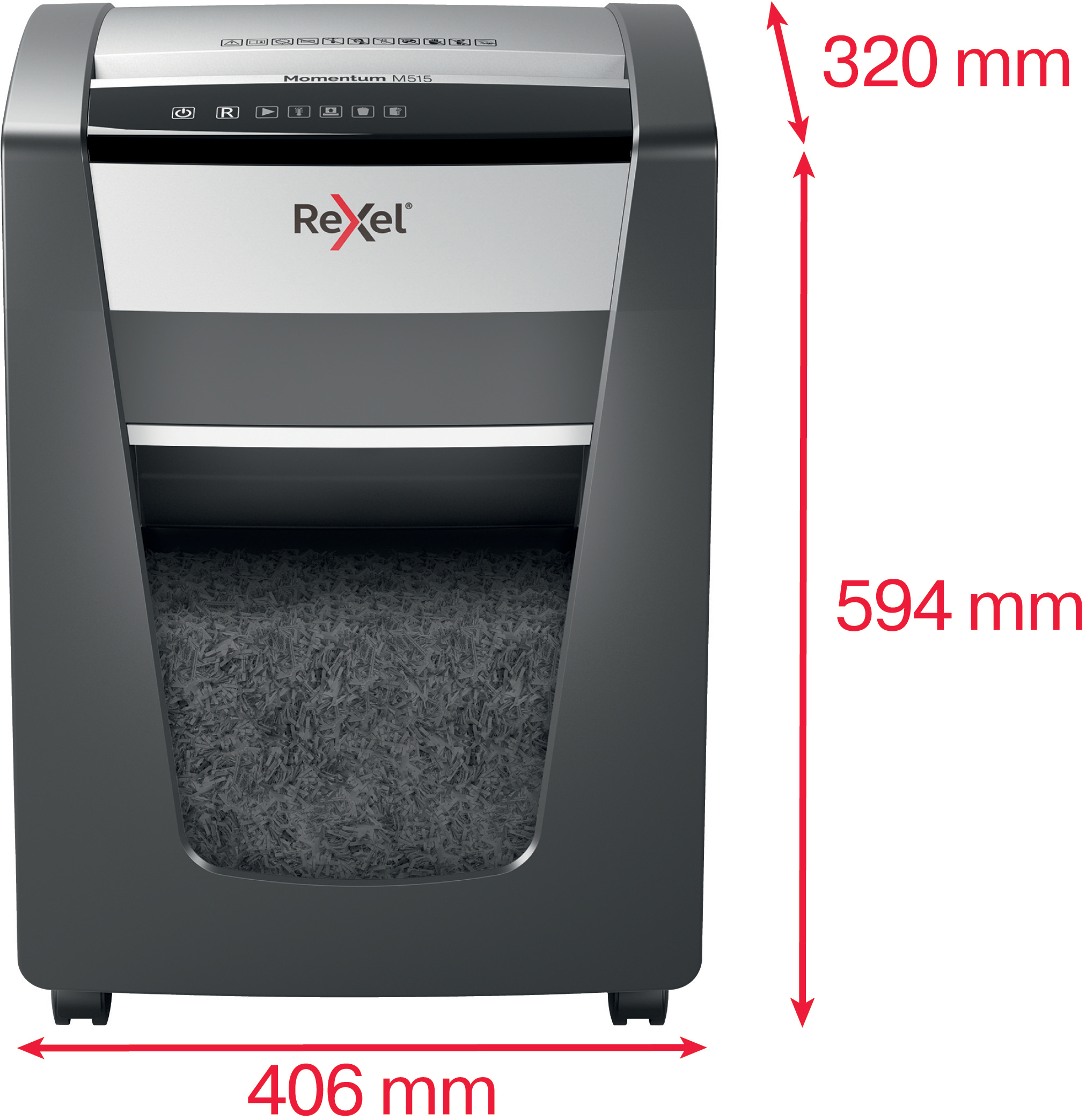 REXEL Momentum M515 Aktenvernichter, Schwarz