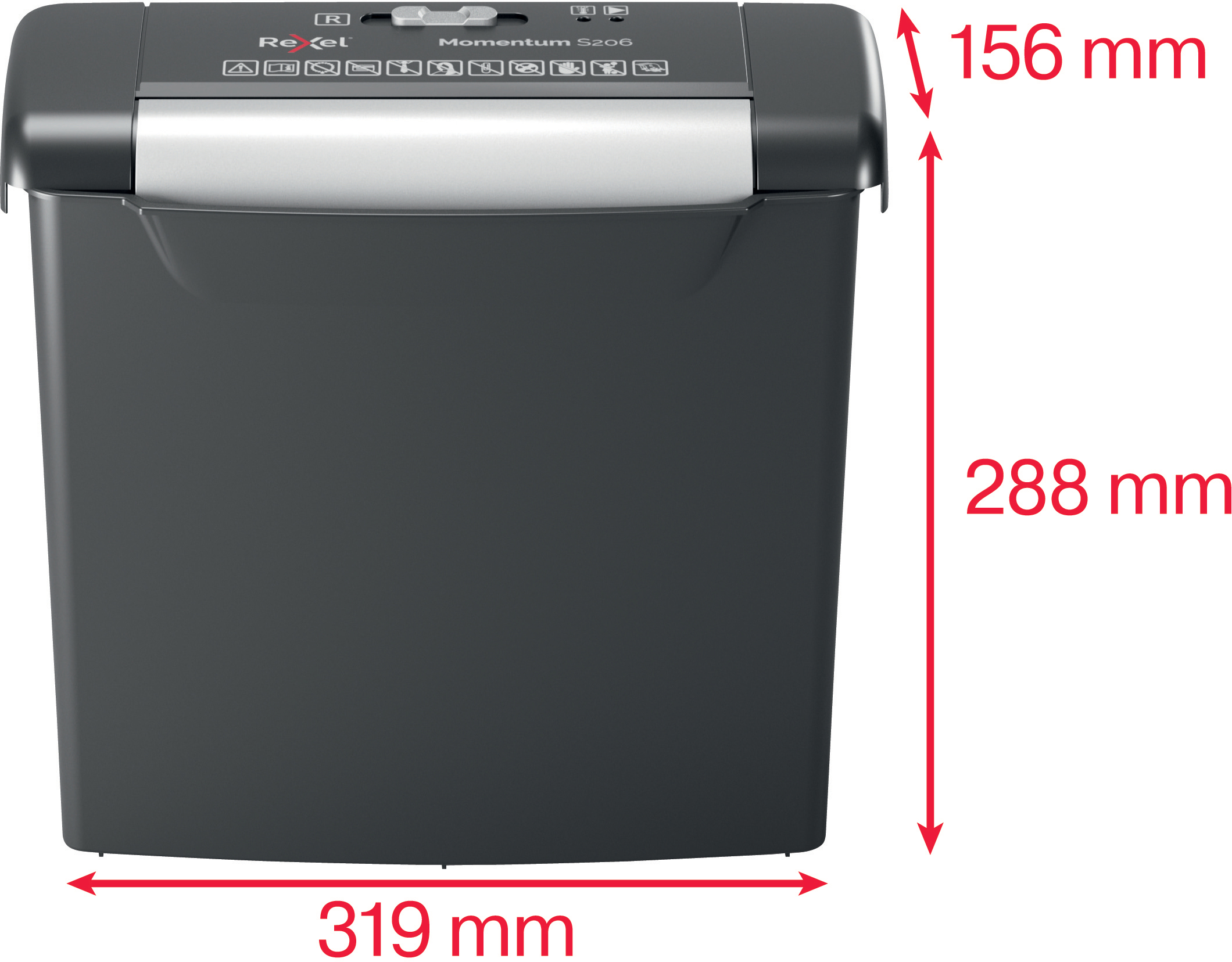 REXEL Momentum S206 Aktenvernichter, Schwarz