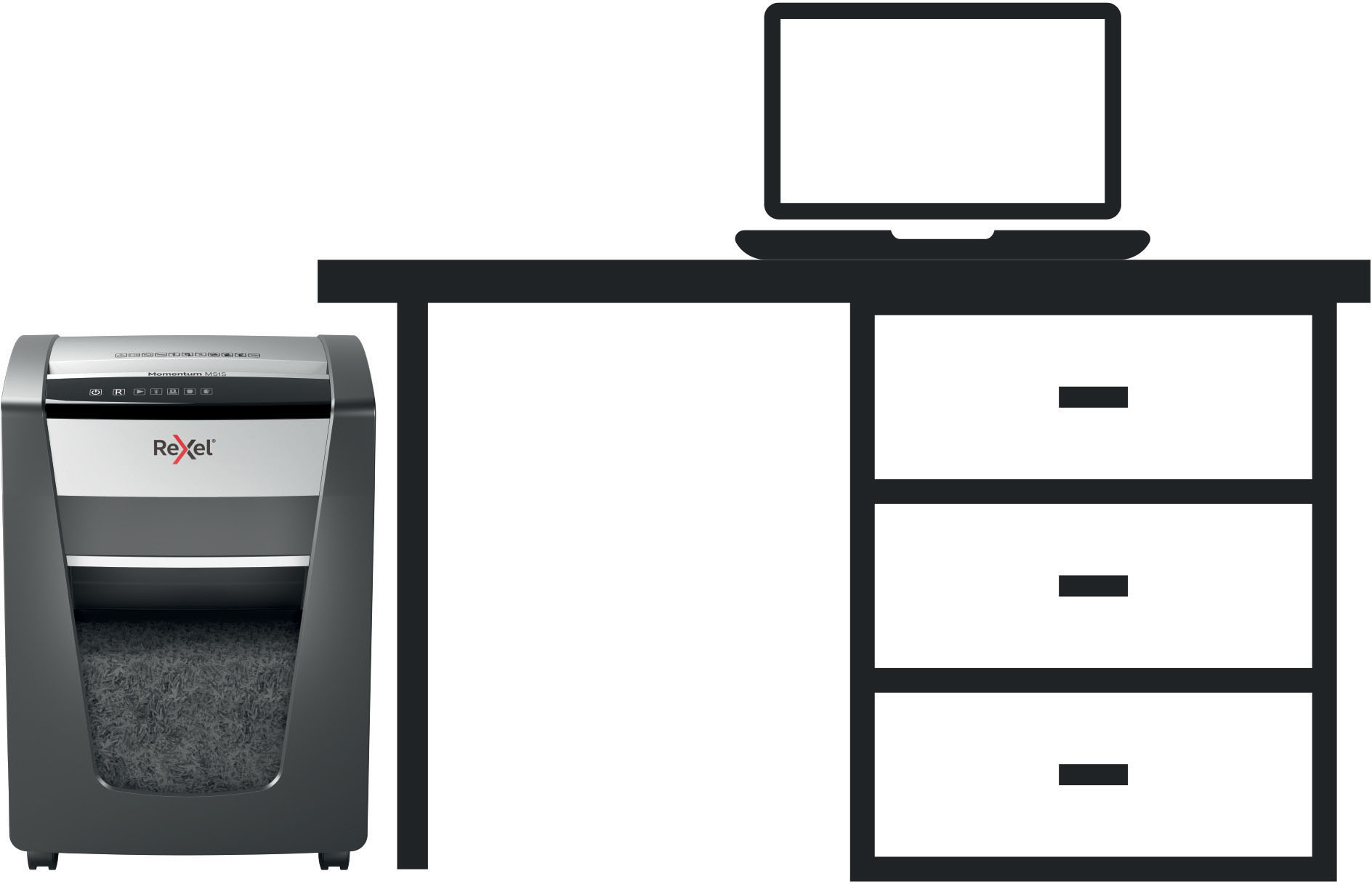 REXEL Momentum M515 Aktenvernichter, Schwarz