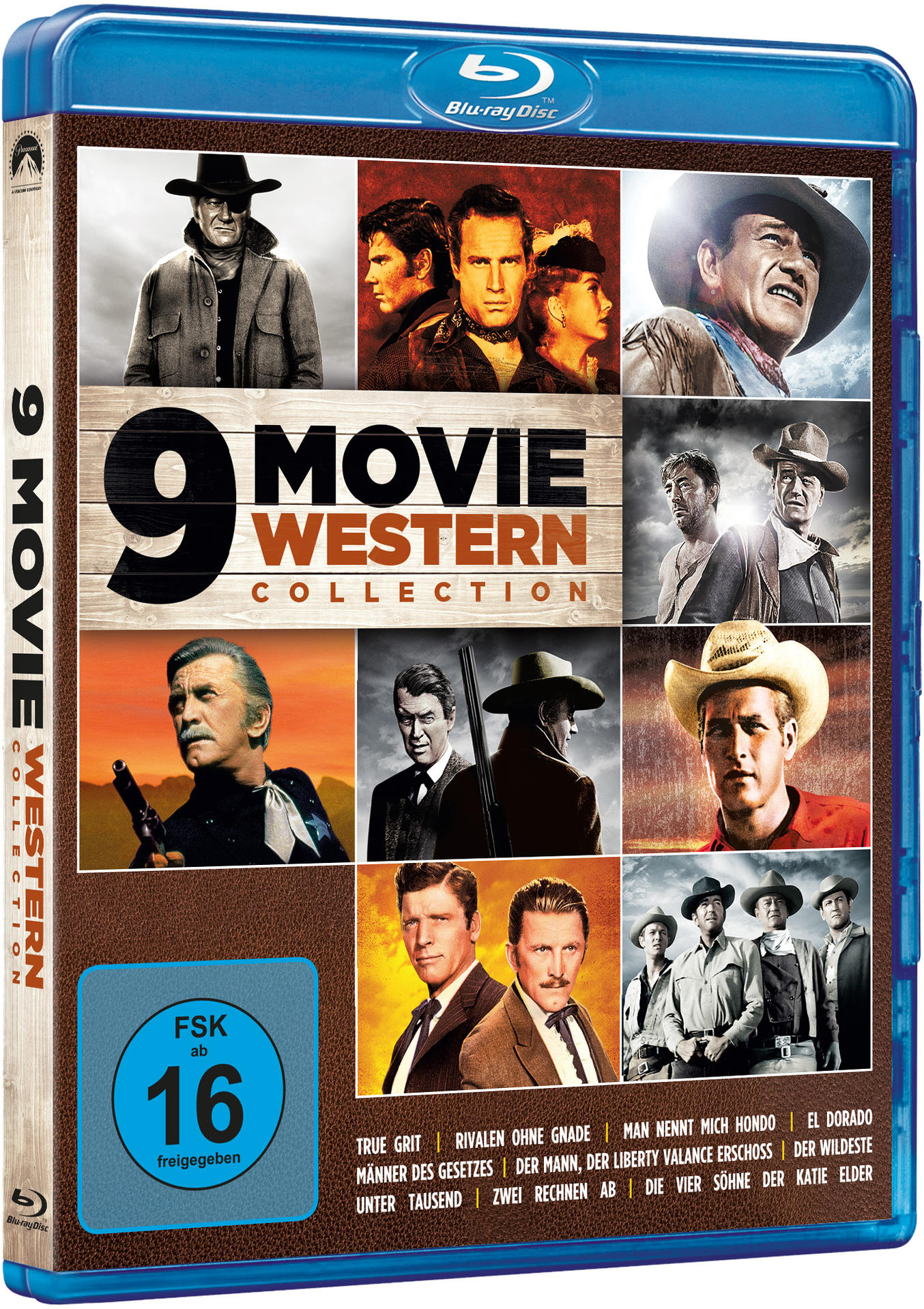 Blu-ray-Box-Set mit mehreren Western-Film-Covern und -Titeln.