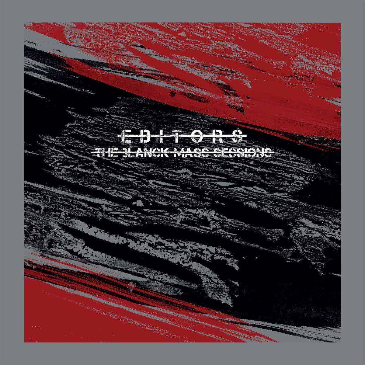 Album borító, absztrakt piros, fekete és szürke ecsetvonásokkal. Szöveg: Editors, The Blank Mass.