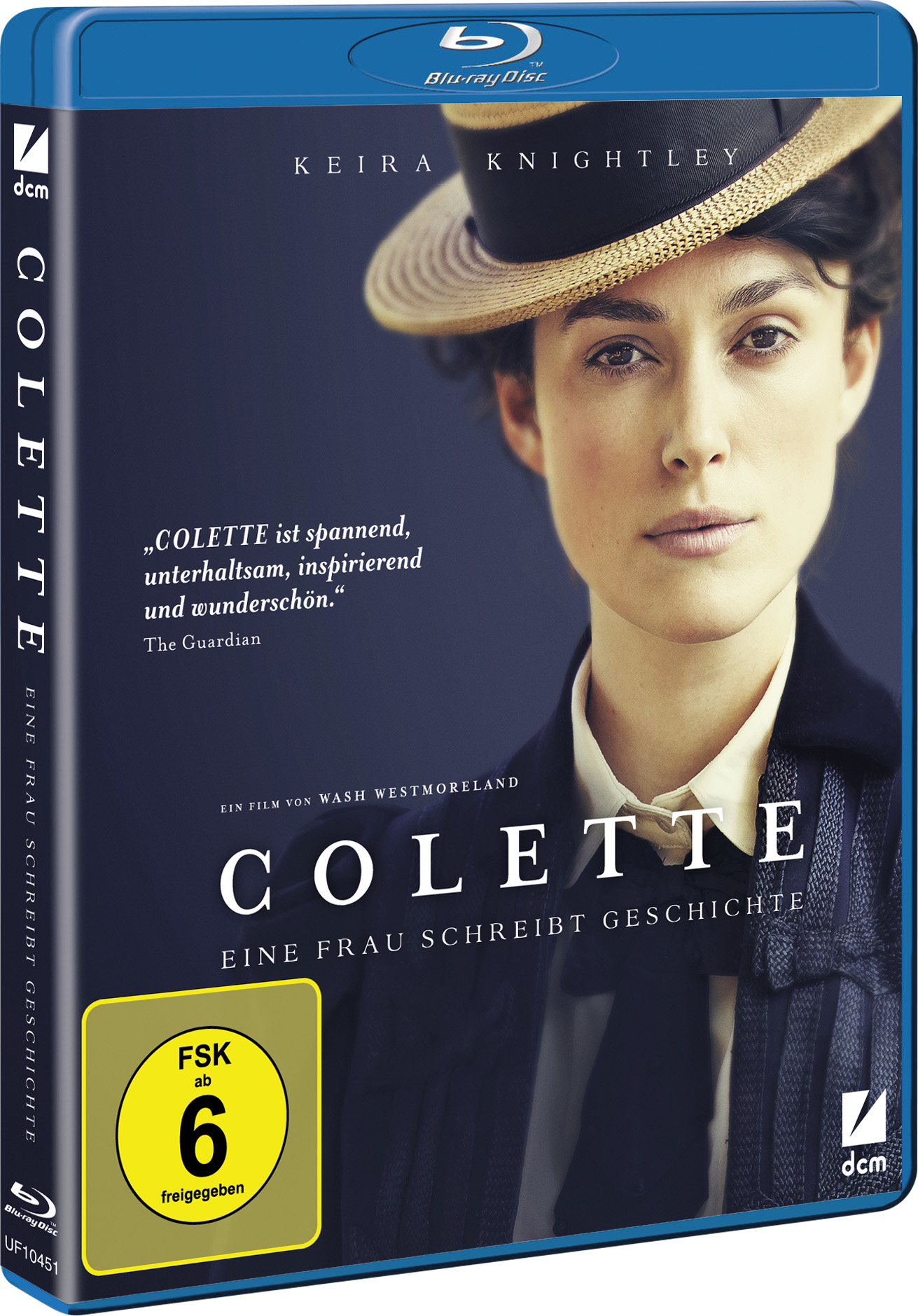 Blu-ray-Disc des Films Colette. Sie zeigt Keira Knightley, in einem blauen Case.