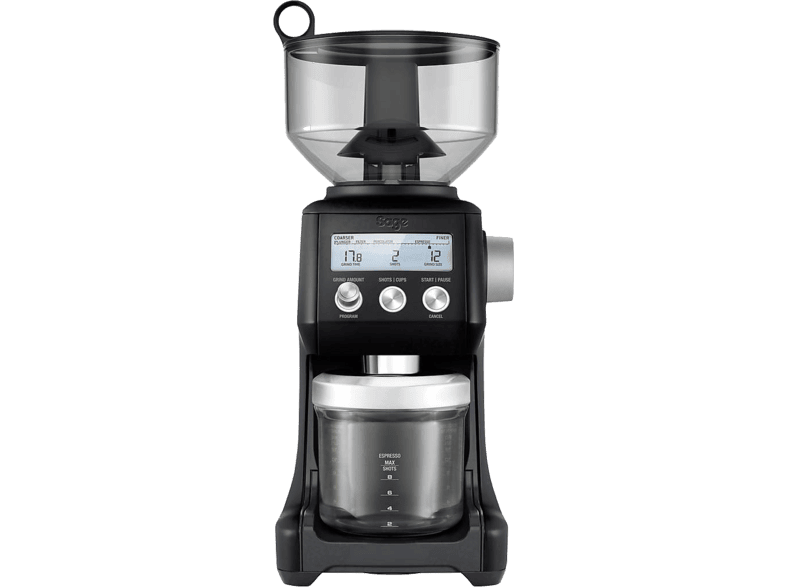 Sage SCG820BTR4EEU1 Kaffeemühle (Edelstahl, Schwarz, 165 Watt, Stahl-Kegelmahlwerk mit 60 präzise Mahleinstellungen)