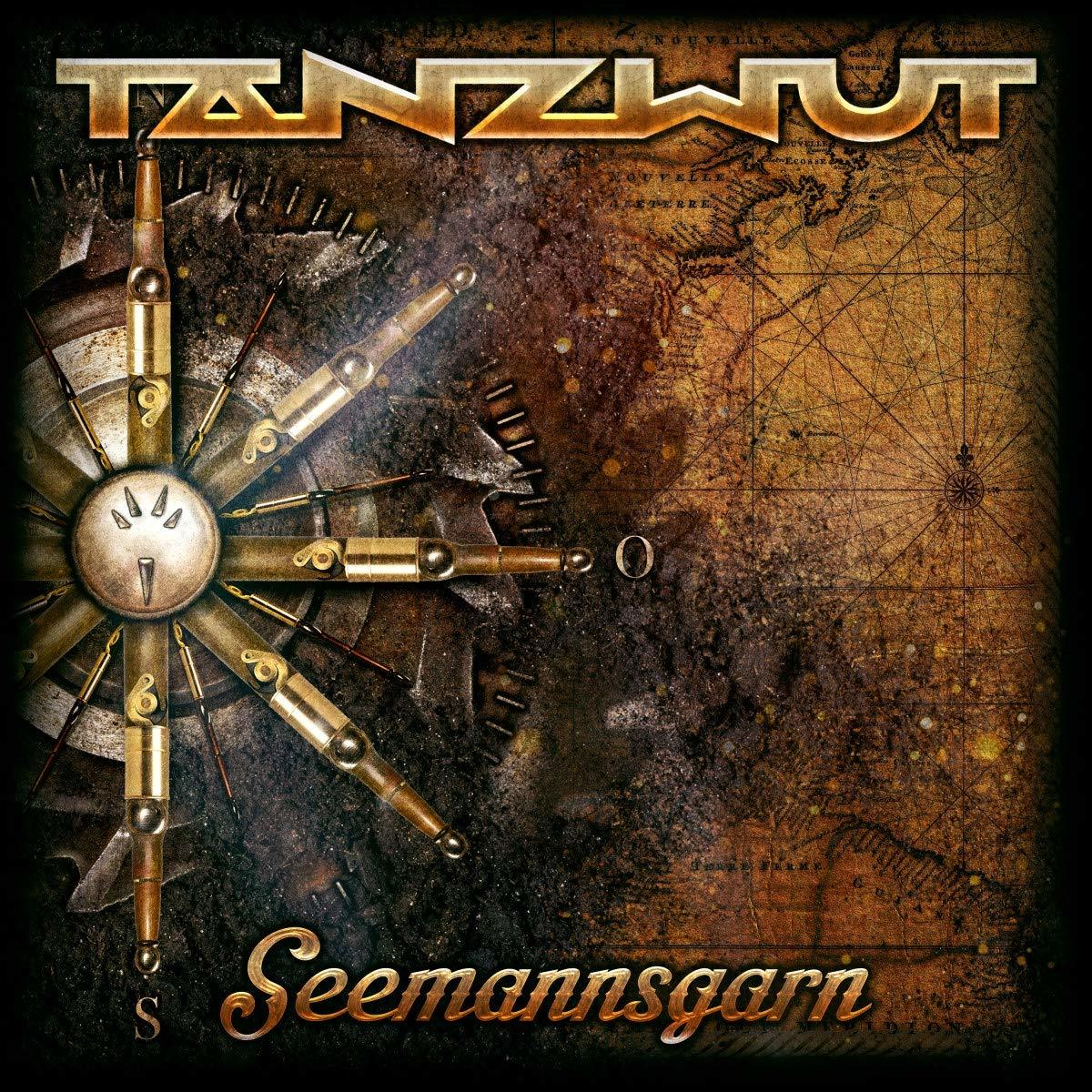 Albumcover mit Kompass, Kartenhintergrund und goldener Schrift.