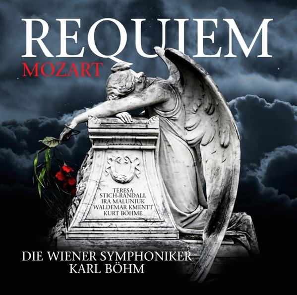 Albumcover mit einer Engelsstatue und dunklem Hintergrund.