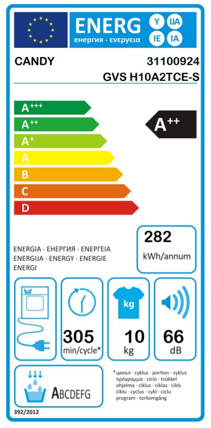 CANDY GVS H10A2TCE-S hőszivattyús szárítógép