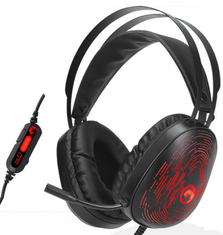 Auriculares gaming - Scorpion MA-HG9049, Compatible consolas y PC, Surround, Micro, Negro / Rojo