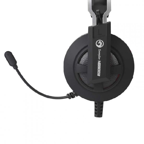 Auriculares gaming - Scorpion MA-HG9003, 7.1 Virtual, Vibración, Luz LED, Negro / Rojo