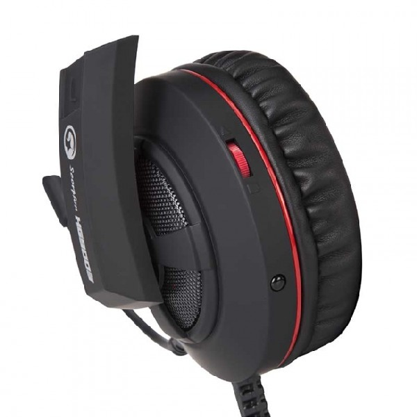 Auriculares gaming - Scorpion MA-HG9003, 7.1 Virtual, Vibración, Luz LED, Negro / Rojo