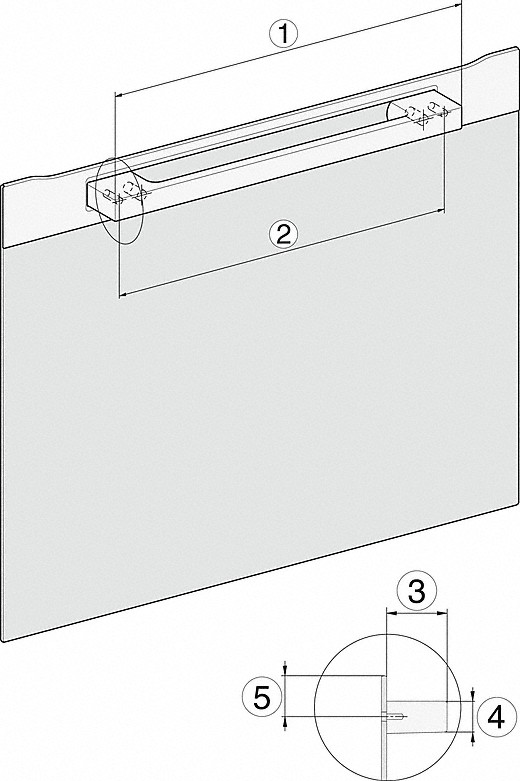 Diagramm, das ein Metallstück mit Abmessungen zeigt. Das Diagramm ist eine technische Zeichnung.