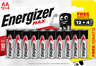 ENERGIZER Energizer Max, AA 12+4 gratuita - Batterie (Argento)