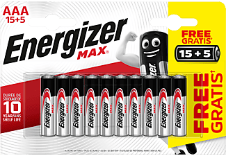 ENERGIZER MAX AAA 15+5 Bonus Pack - Batterie (Silber/Schwarz)