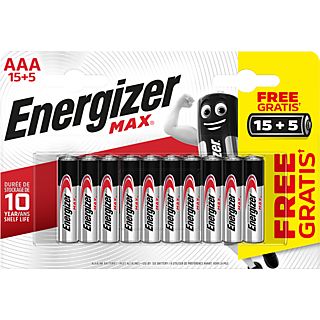 ENERGIZER MAX AAA 15+5 Bonus Pack - Batterie (Silber/Schwarz)