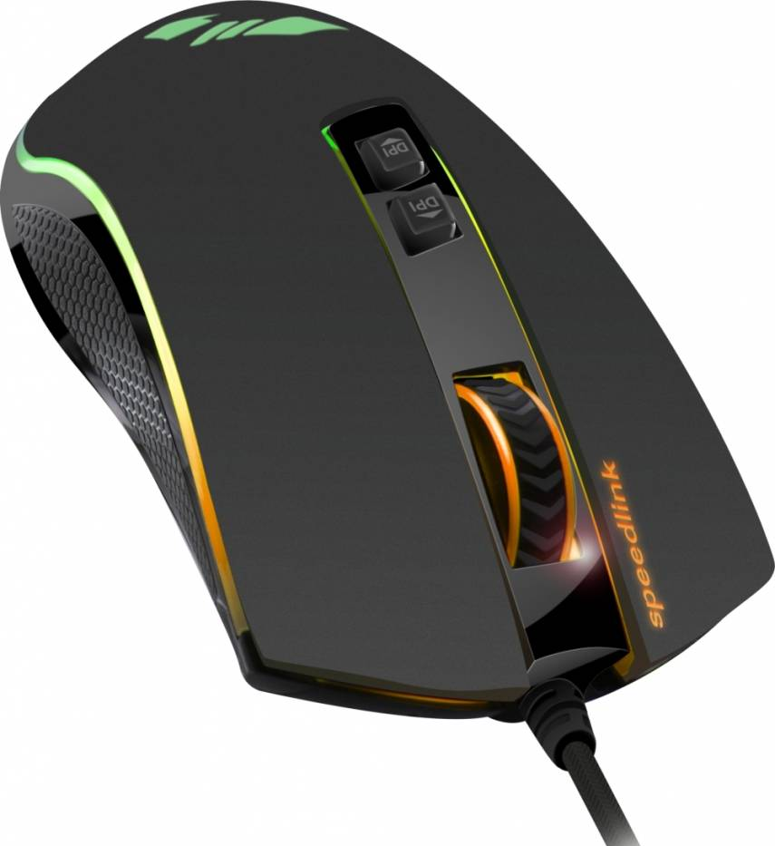 SPEEDLINK Orios RGB - Gaming Mouse, Wired, Optique avec diodes électroluminescentes, 10000 dpi, Noir