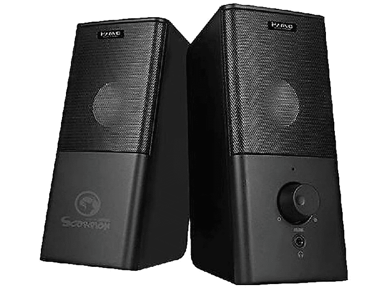 Altavoces Gaming - Scorpion MA-SG117, Estéreo, 2.0, USB, 6W, Negro