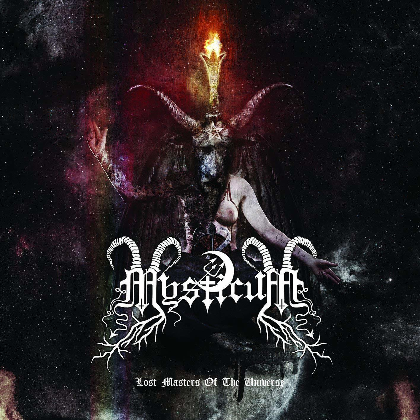 Albumcover mit einem dunklen Bild einer gehörnten Figur und Text.