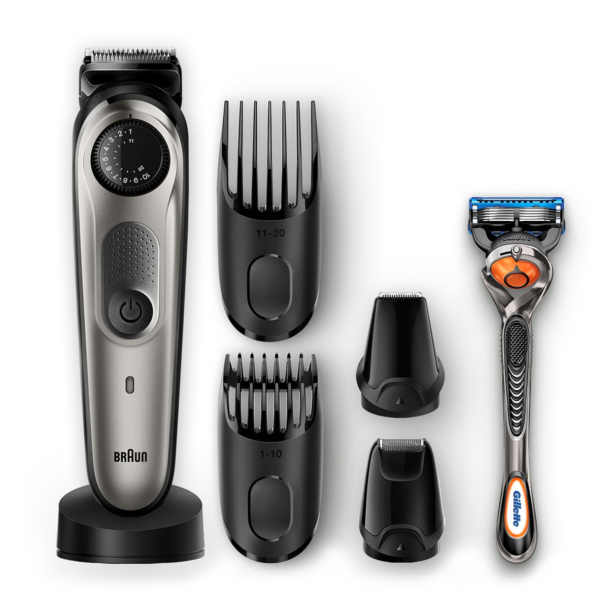 Barbero - Braun BT7040, dial de precisión, 4 extras, Gillette Fusion5 ProGlide