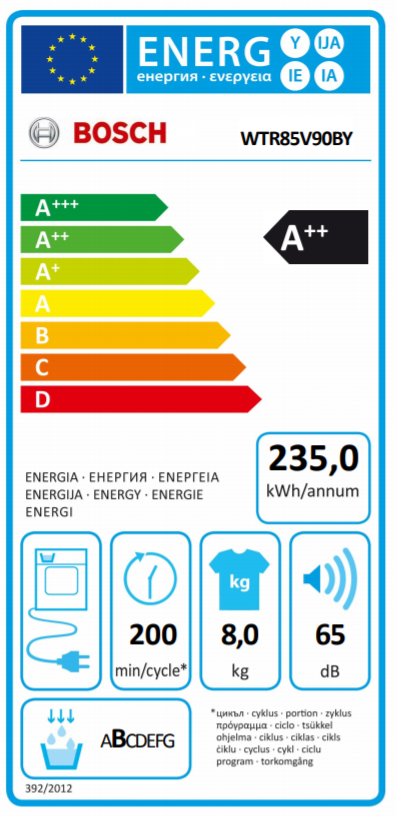 BOSCH WTR 85 V 90 BY hőszivattyús szárítógép