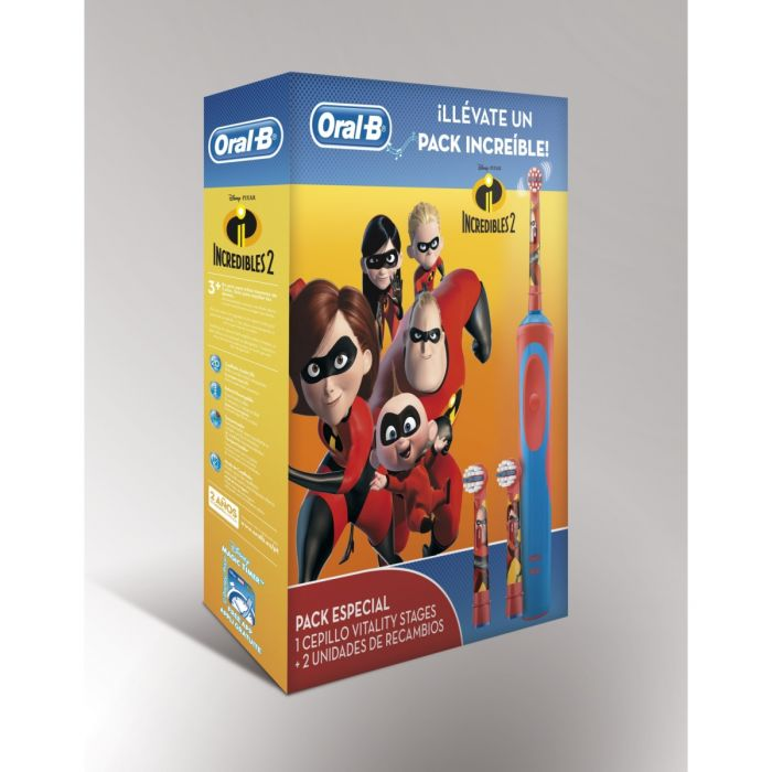 Cepillo eléctrico - Oral-B D12 Vitality Los Increíbles 2, 2 recambios