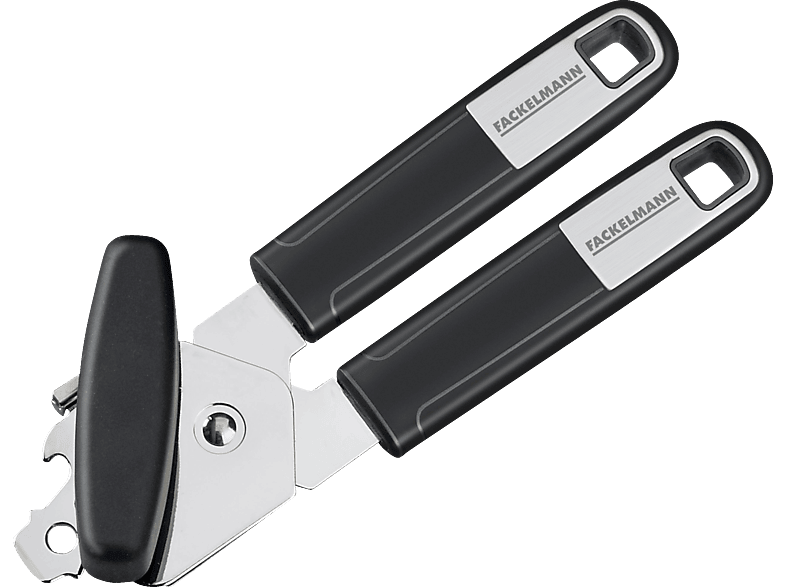 Fackelmann 25770 Dosenöffner, schwarz/silber, Spülmaschinengeeignet