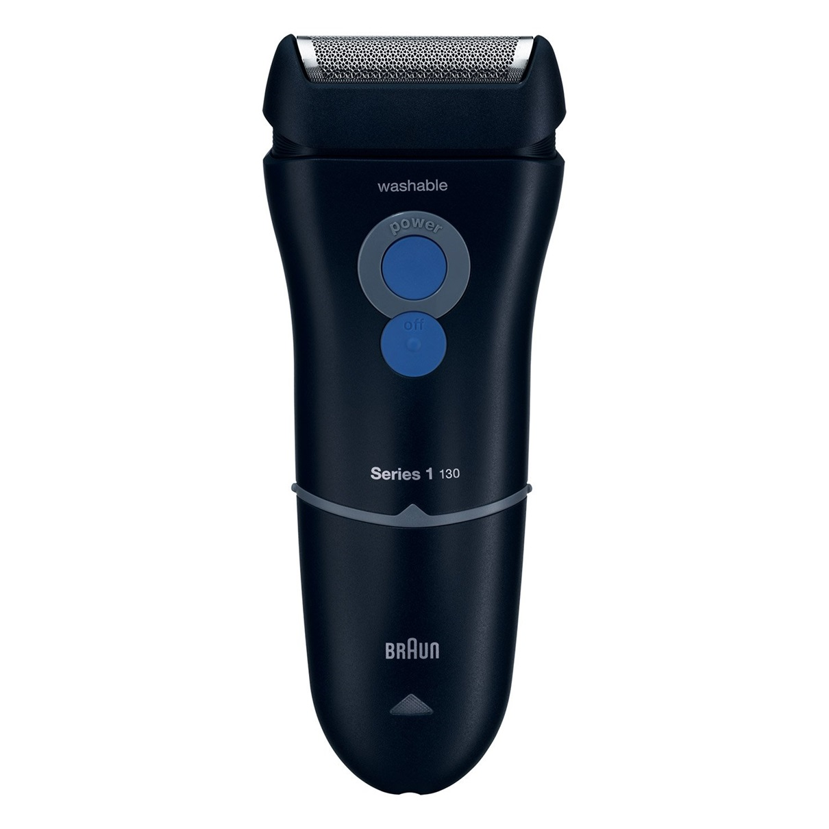 Afeitadora - Braun Serie 1 130, Láminas ultrafinas, Accesorio de recorte, Sumergible, Azul oscuro