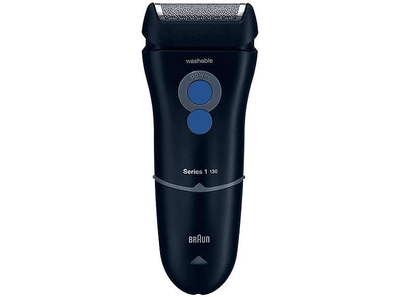 Afeitadora - Braun Serie 1 130, Láminas ultrafinas, Accesorio de recorte, Sumergible, Azul oscuro