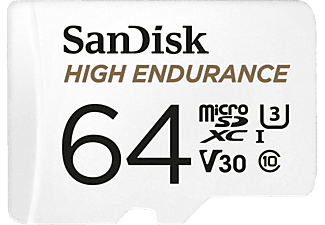 SanDisk MAX ENDURANCE microSDHC Speicherkarte 64 GB mit SD-Adapter, für Dashcams, Video- und Heimüberwachung, 15.000 Stunden Ausdauer 