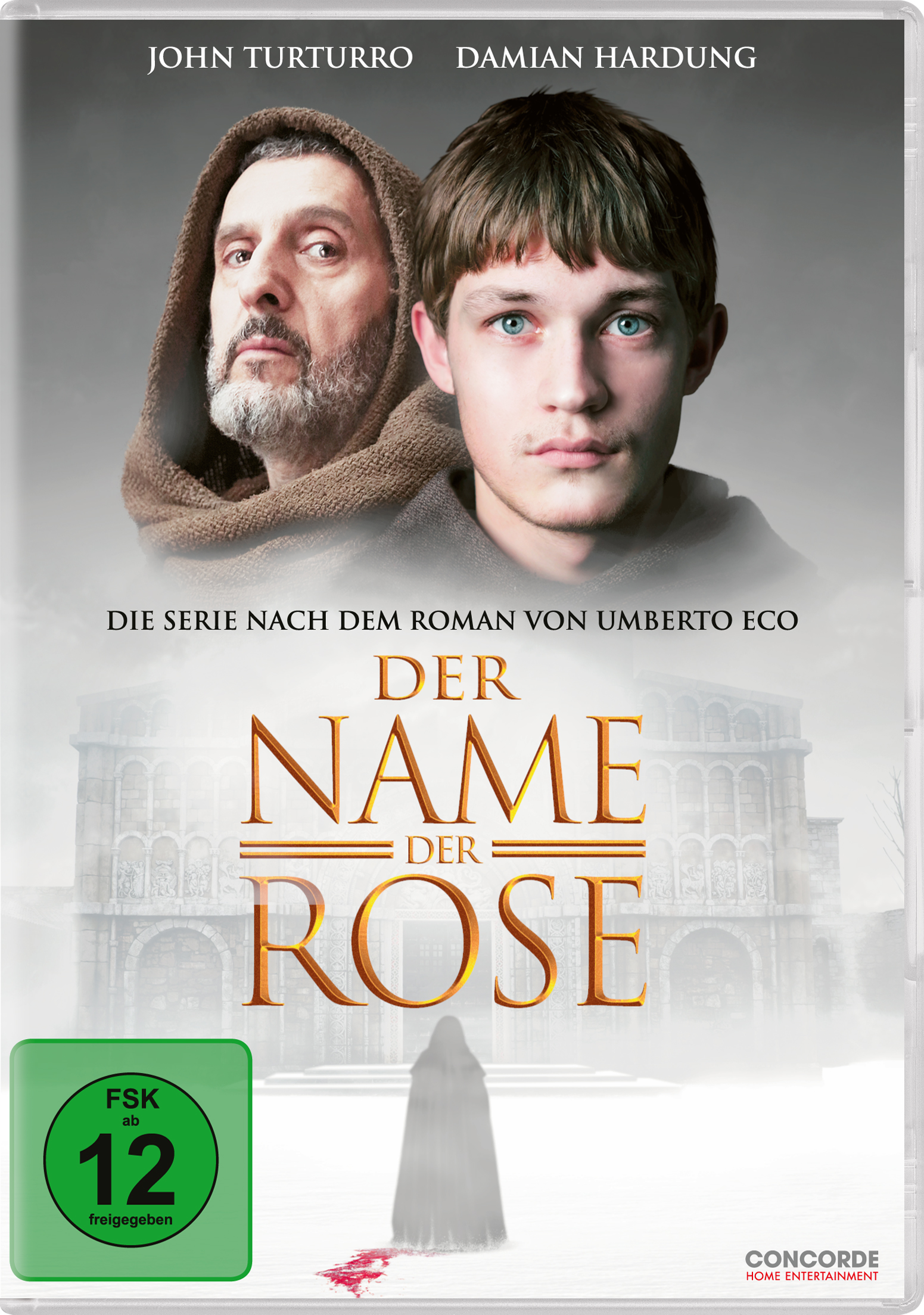 DVD-Cover mit zwei Männern, Titel: Der Name der Rose.