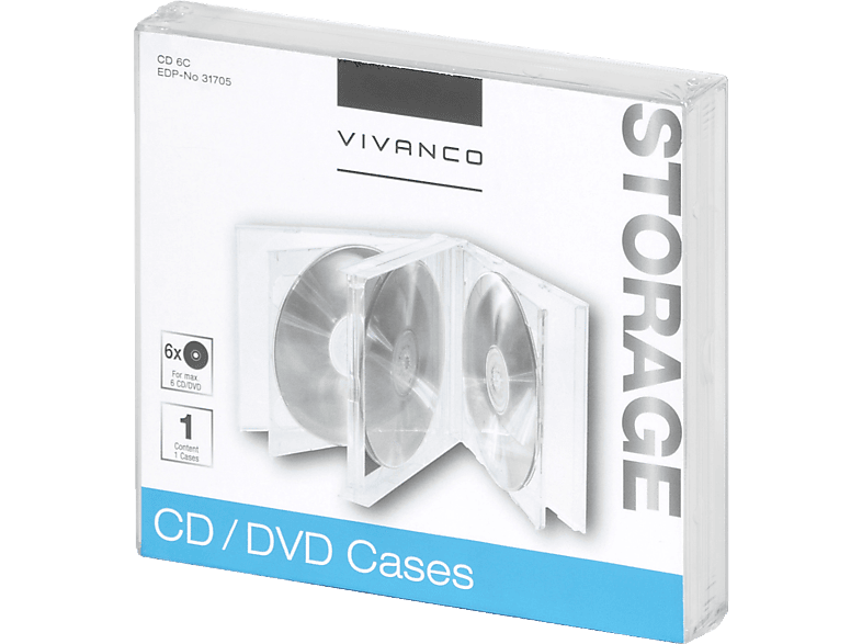 VIVANCO Jewel Case Archivierung und DVDs CDs Transparent