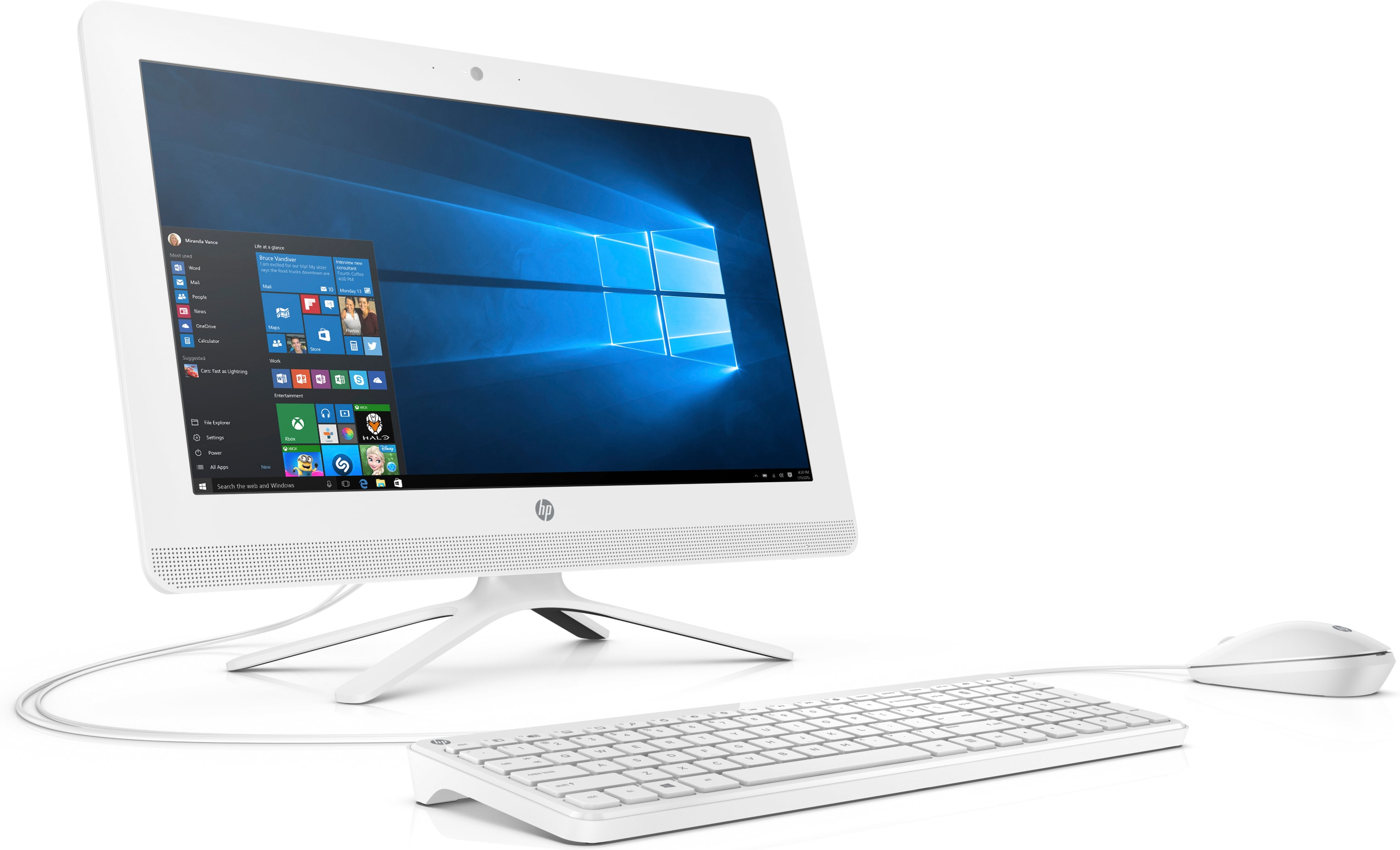 All in One - HP 20-c403ns, 19,5" FHD, Intel® Celeron® J4005, 4GB RAM, 1 TB, W10, Blanco nieve