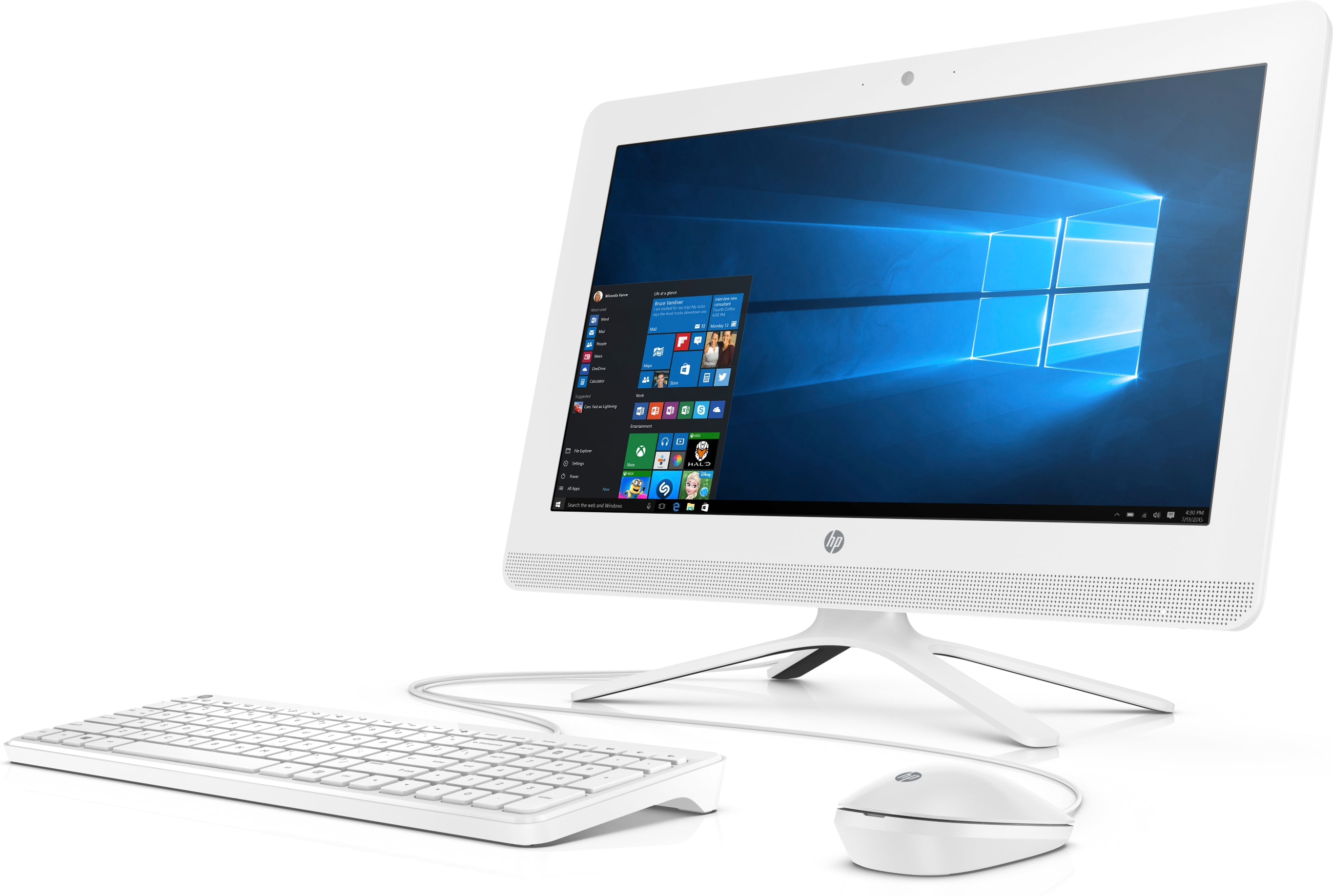 All in One - HP 20-c403ns, 19,5" FHD, Intel® Celeron® J4005, 4GB RAM, 1 TB, W10, Blanco nieve