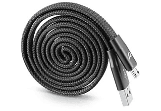 CELLULARLINE Micro USB Sarılabilir Yo-Yo Bağlantı Kablosu Siyah