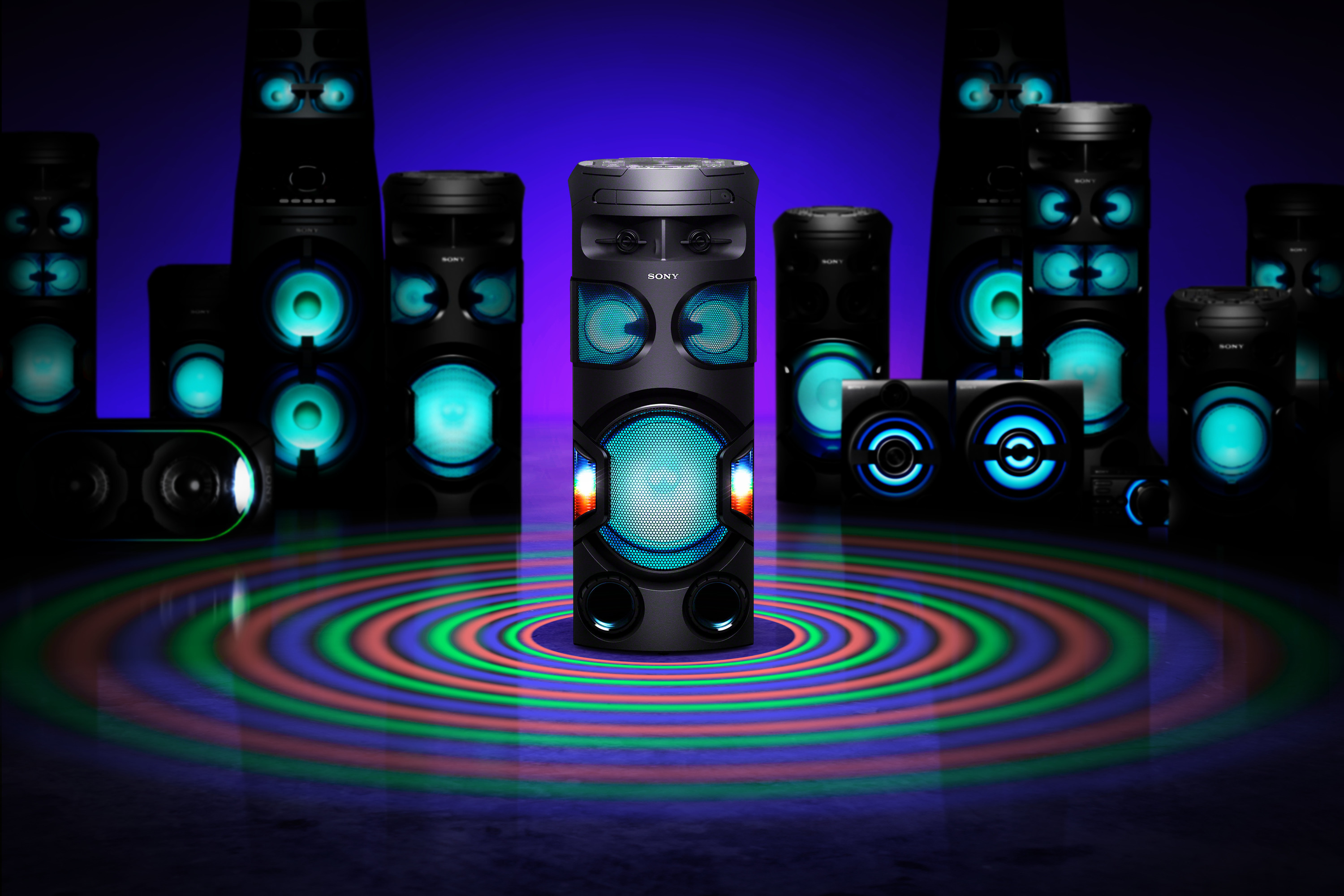 SONY MHC-V72D Wireless Party Chain Partybox, Schwarz