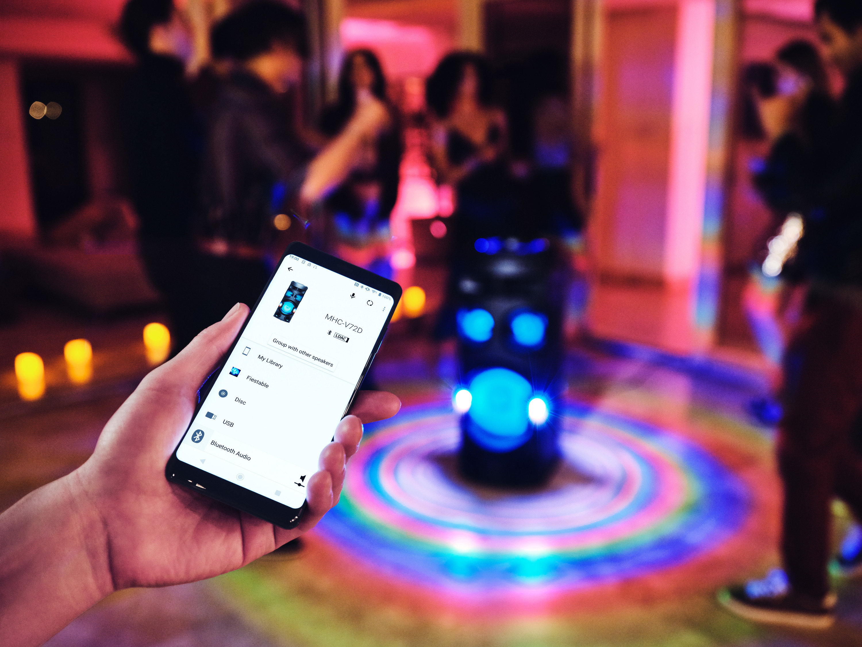 SONY MHC-V72D Wireless Party Chain Partybox, Schwarz