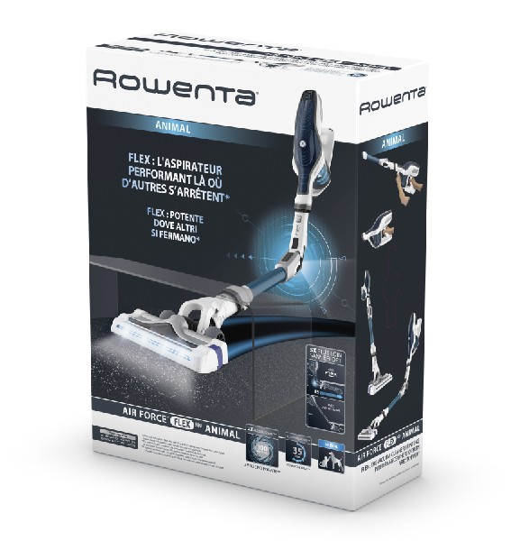 Aspirador escoba - Rowenta RH9471 Air Force 560º Flex Animal Care and Car, Sin cable, 100 W, Azul