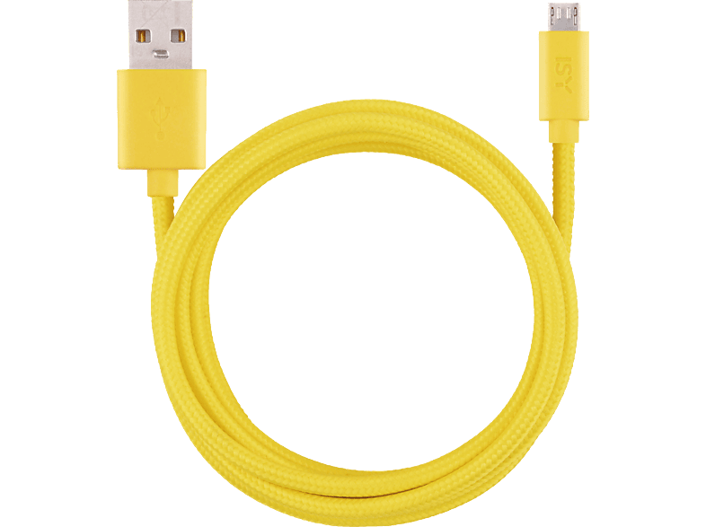 ISY IFC-1800-YL-M, Micro-USB Ladekabel, m, Gelb 1,8
