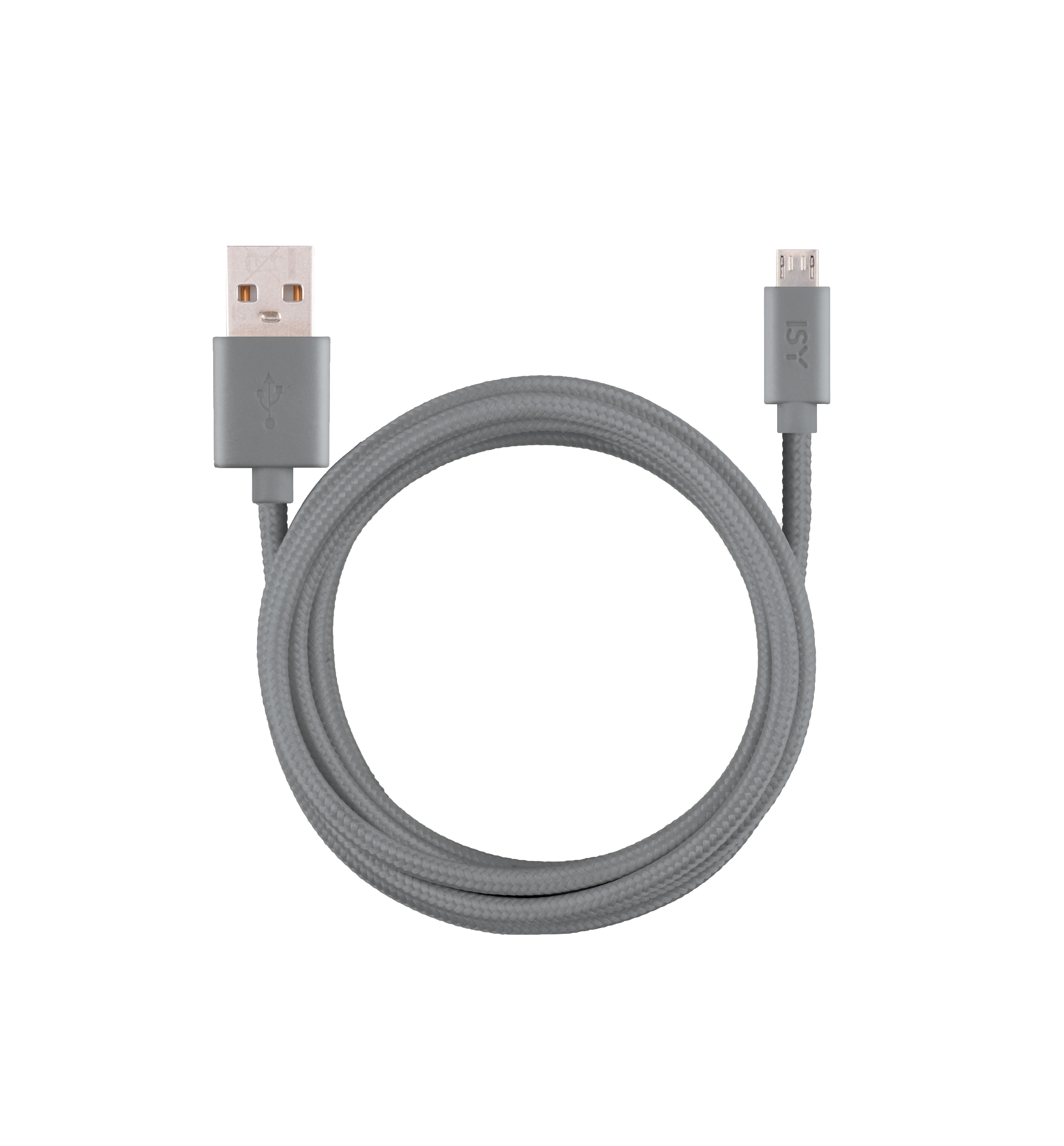 ISY IFC-1800-GY-M, Micro-USB Ladekabel, Grau m, 1,8
