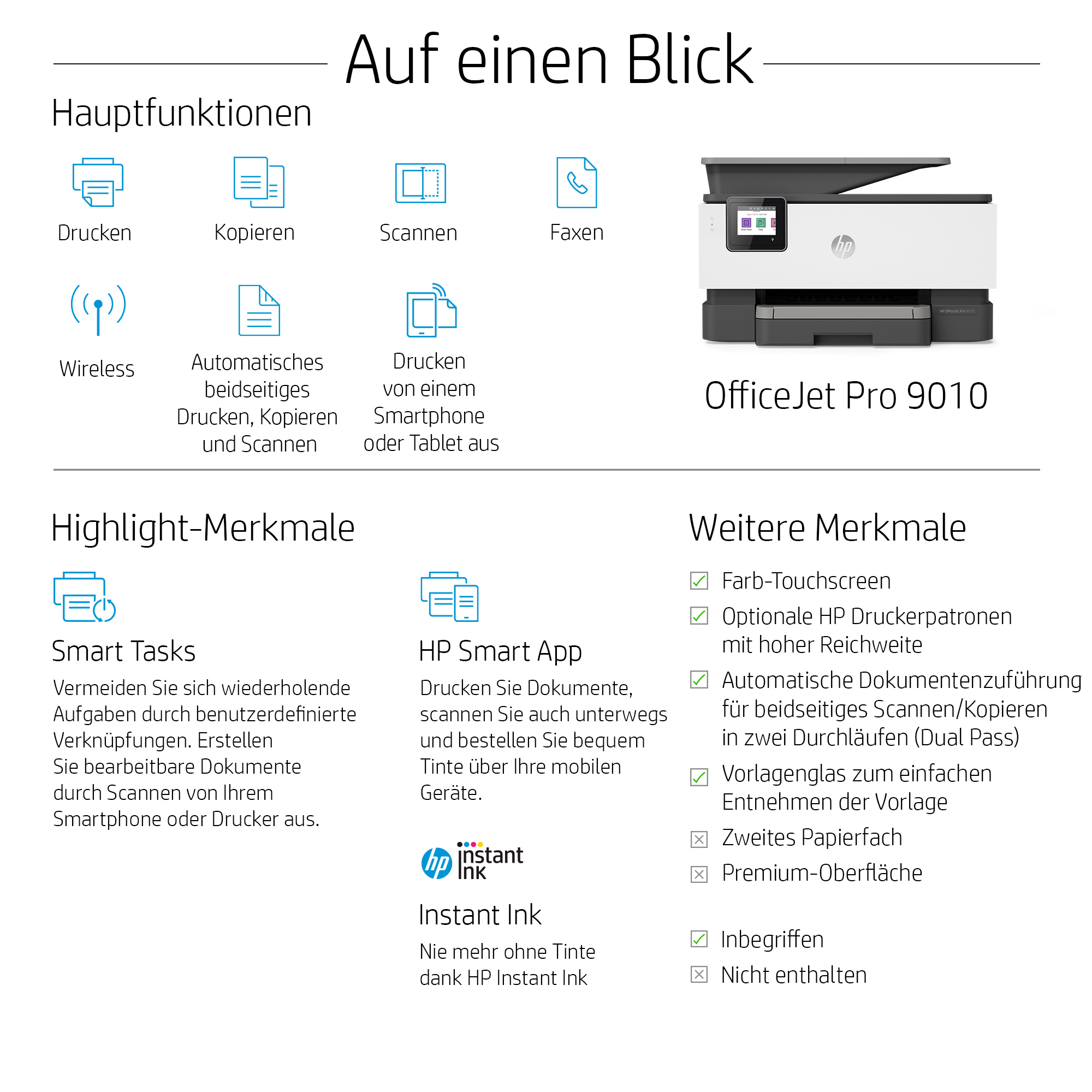 HP OfficeJet Pro 9012 (Instant Ink) Multifunktionsdrucker